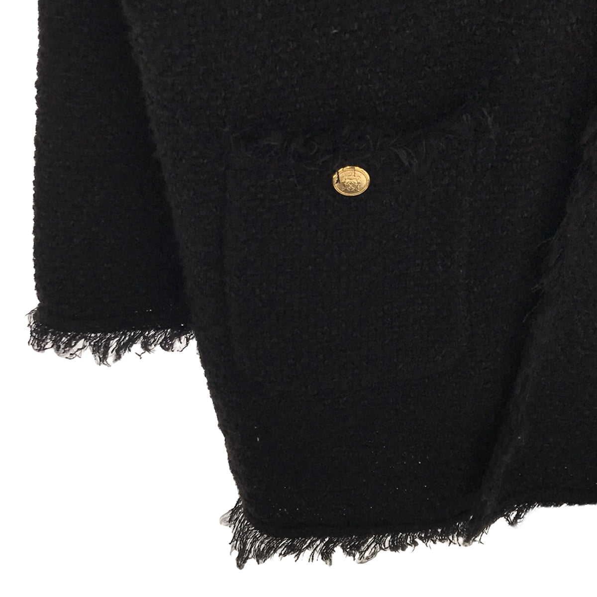 [Good Condition] ADAWAS | Knitted Tweed 4 Pocket Jacket | F | Black | Women's