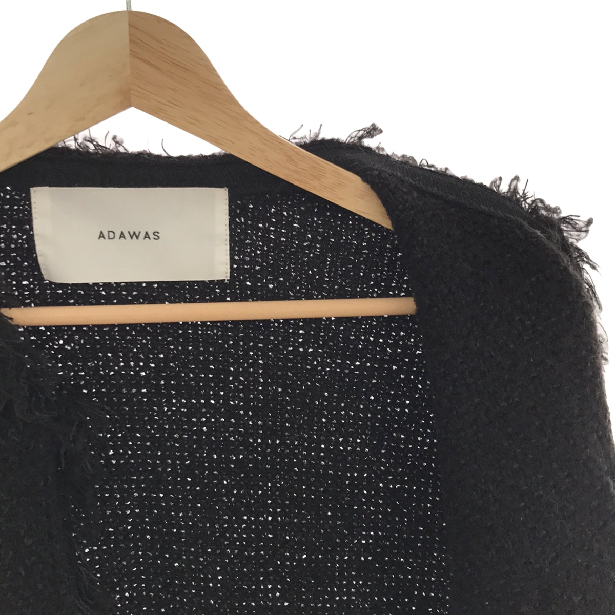 [Good Condition] ADAWAS | Knitted Tweed 4 Pocket Jacket | F | Black | Women's