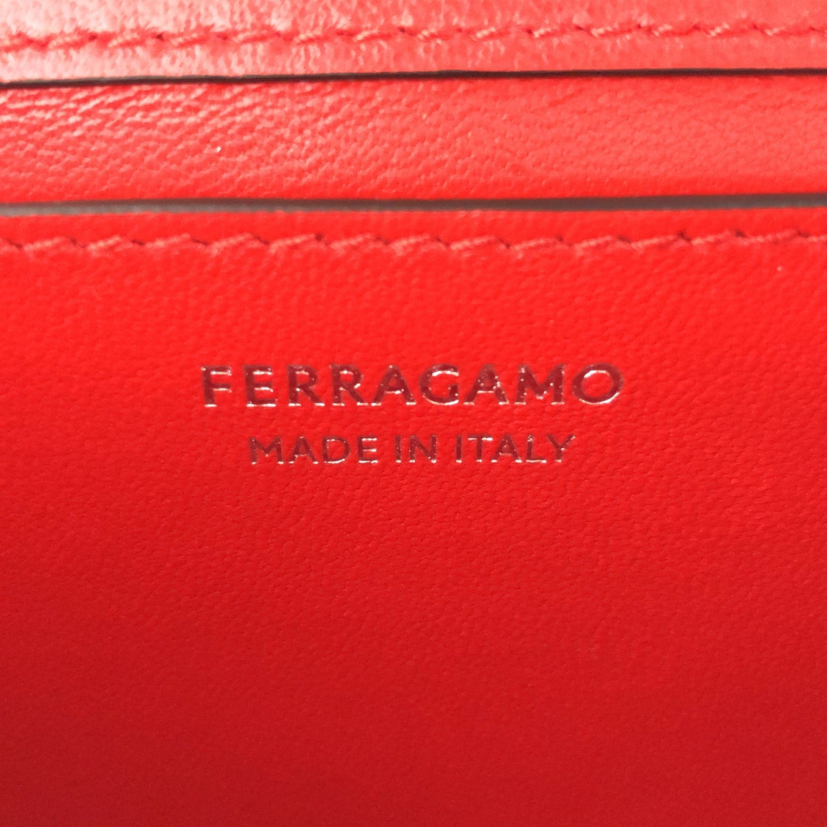 【美品】  FERRAGAMO / フェラガモ | Geometric Mini Bag / 2way ショルダー付き レザー ジオメトリック ハンドバッグ | レッド | レディース