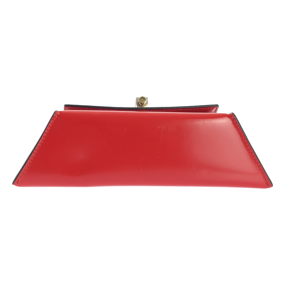 【美品】  FERRAGAMO / フェラガモ | Geometric Mini Bag / 2way ショルダー付き レザー ジオメトリック ハンドバッグ | レッド | レディース