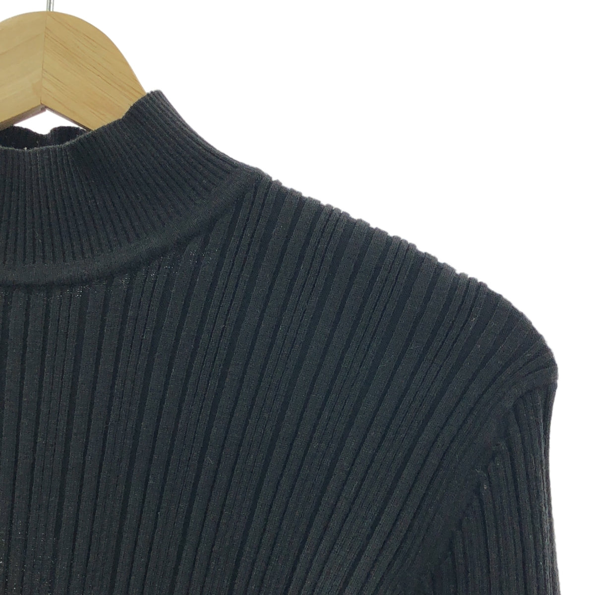 LE CIEL BLEU / ルシェルブルー | Rondom Rib Twist Knit / ランダム リブ ツイスト ウール ニット | 36 | ブラック | レディース