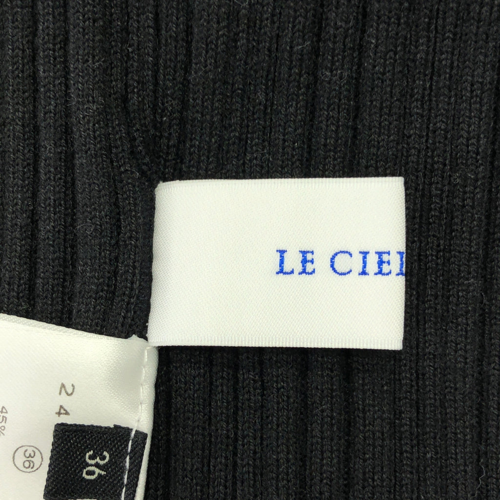 LE CIEL BLEU / 르셸 블루 | Rondom Rib Twist Knit / 랜덤 리브 트위스트 울 니트 | 36 | 블랙 | 여성