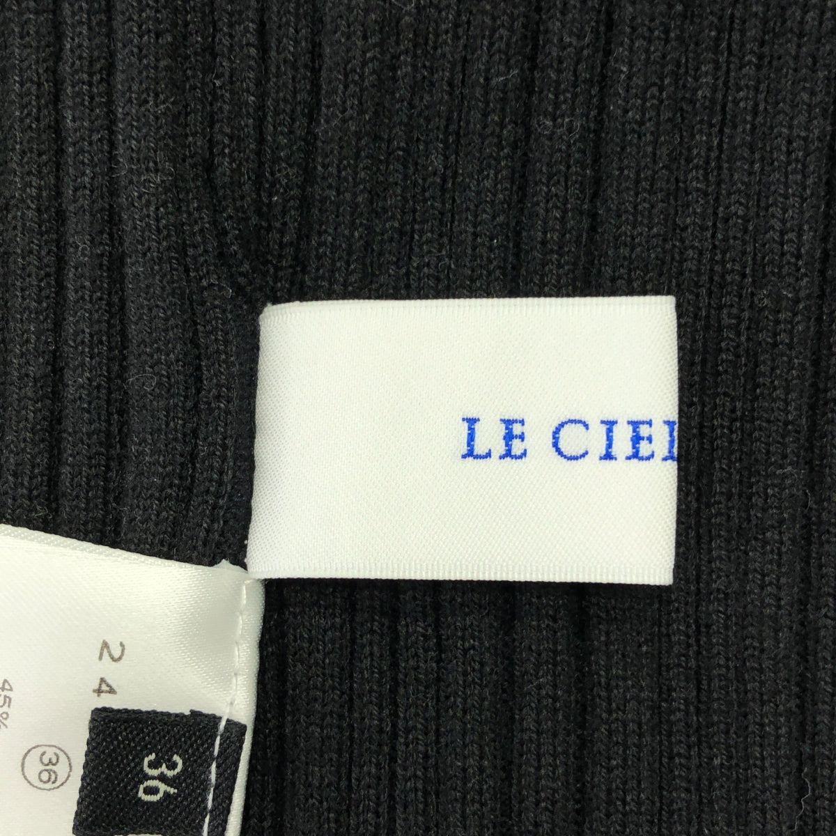LE CIEL BLEU / ルシェルブルー | Rondom Rib Twist Knit / ランダム リブ ツイスト ウール ニット | 36 | ブラック | レディース