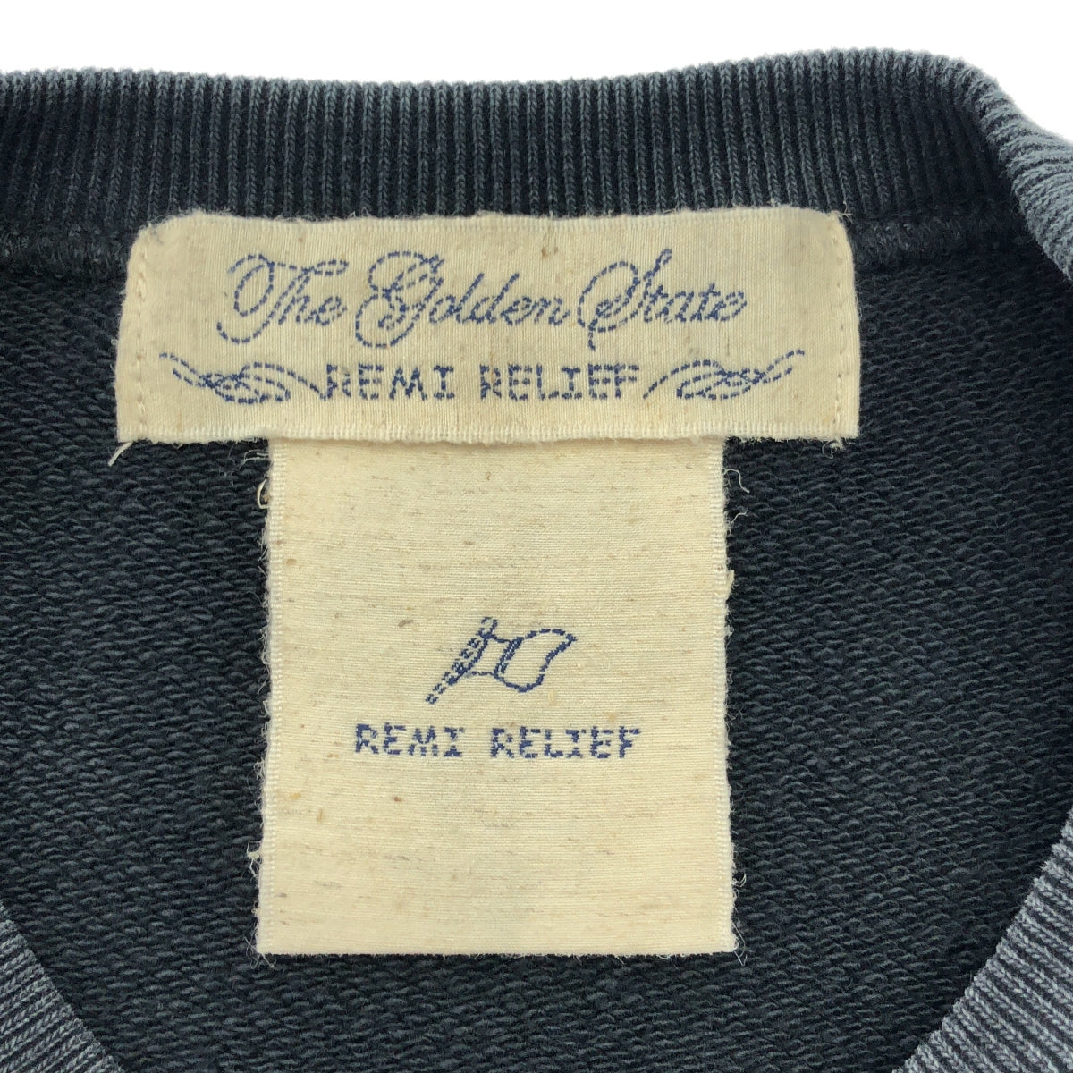 REMI RELIEF / レミレリーフ | カットアウト スリーブ スウェット トレーナー | F | チャコールブラック系 | レディース