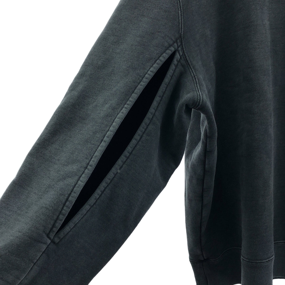 REMI RELIEF / レミレリーフ | カットアウト スリーブ スウェット トレーナー | F | チャコールブラック系 | レディース