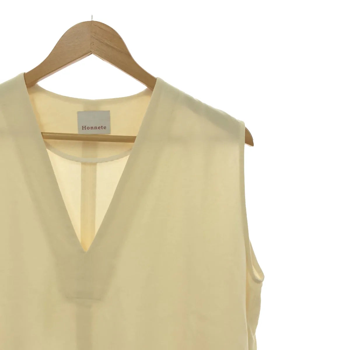 霍內特 |羊毛彈性V領無袖連身裙 |象牙 |女性的