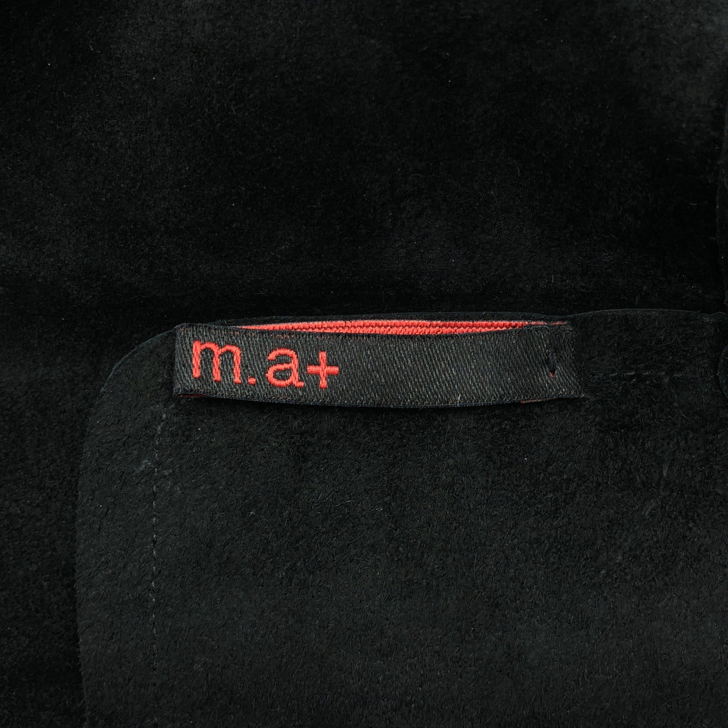 m.a+ / エムエークロス | H252DZ WAXY 1.0 / ZIPPED TALL COLLAR SHIRT カーフレザーシャツ ジャケット | 46 | ブラック | メンズ
