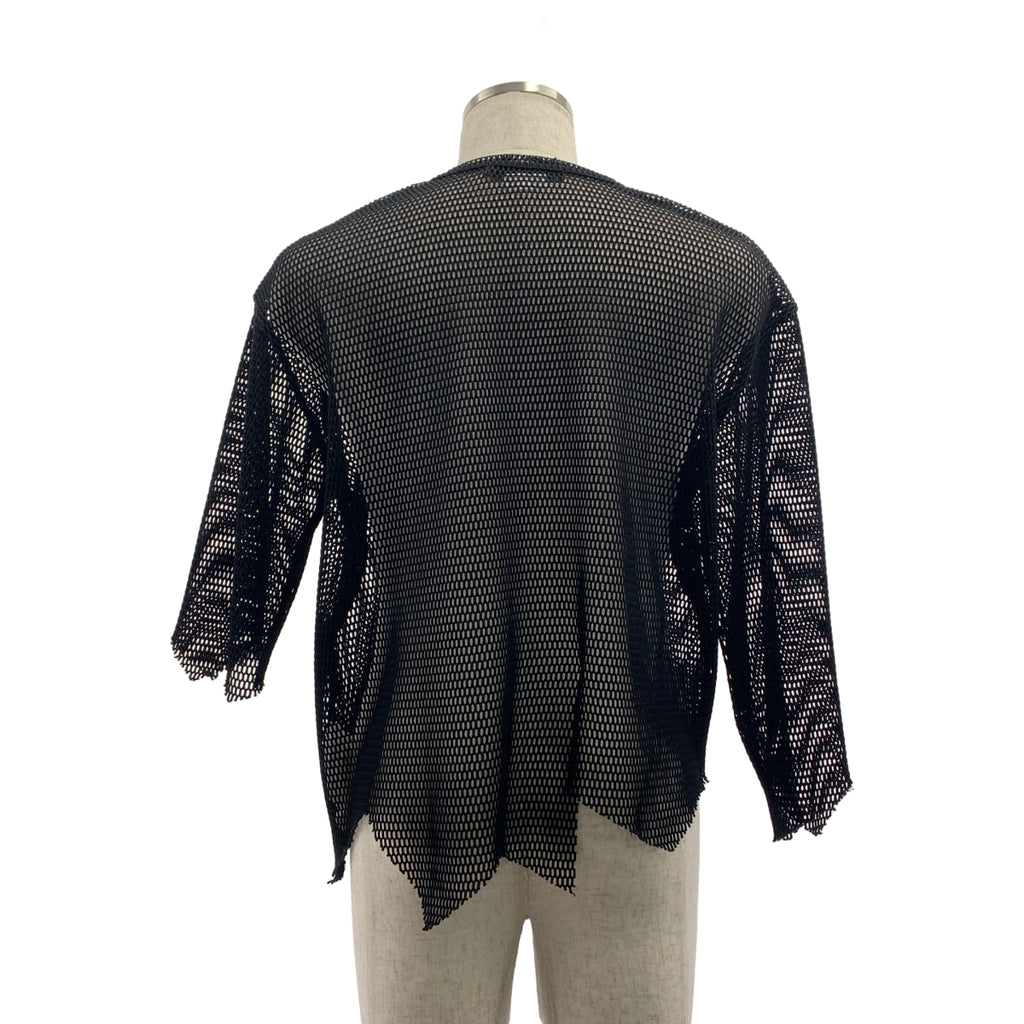 BLACK COMME des GARCONS / 블랙 콤 데 갤슨 | 2023SS | 폴리 에스테르 변형 메쉬 크루 넥 T 셔츠 컷소우 | S | 남성