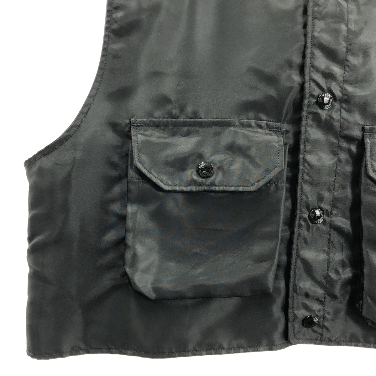 Engineered Garments / エンジニアドガーメンツ | 2023AW | HOODED SHORT VEST BLACK POLYESTER PILOT TWILL フーデッド ショート ベスト | S |
