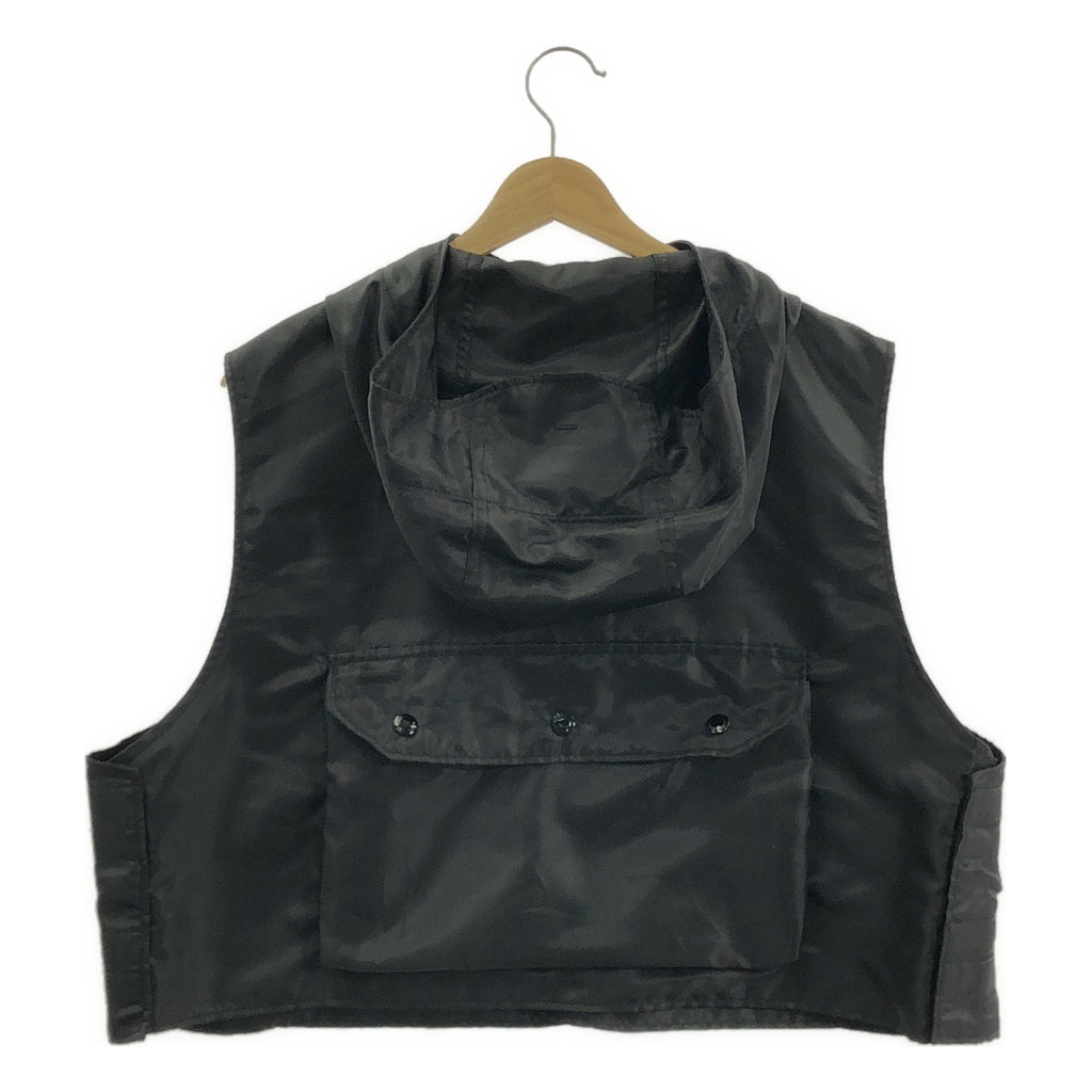 Engineered Garments / 엔지니어드 가멘츠 | 2023AW | HOODED SHORT VEST BLACK POLYESTER PILOT TWILL 푸드드 쇼트 베스트 | S |