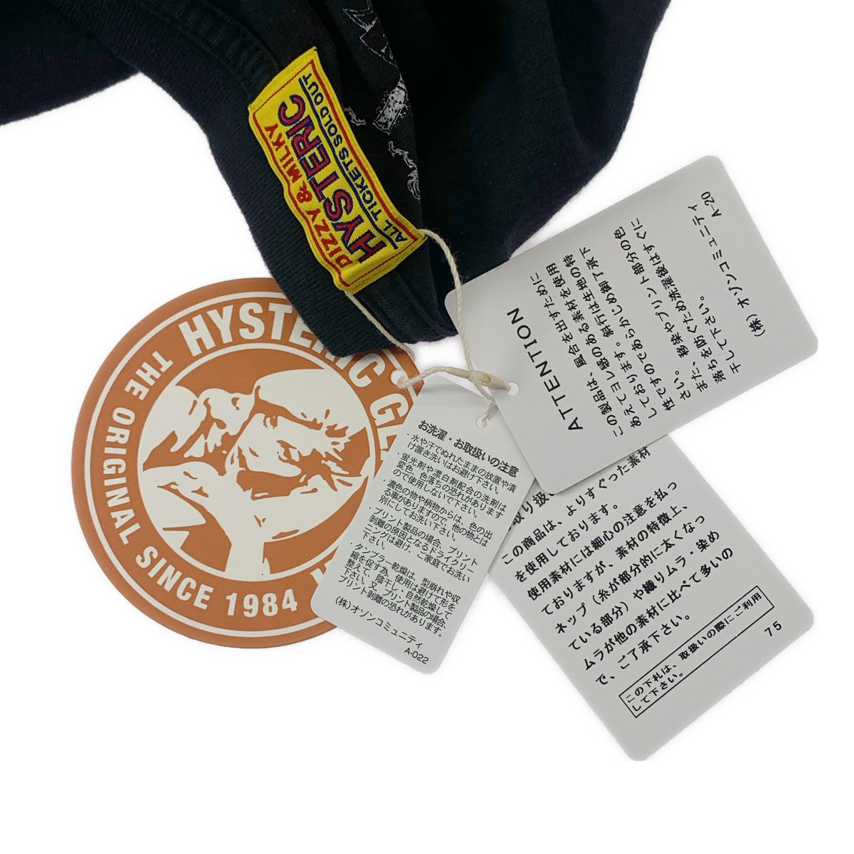 [新品] HYSTERIC GLAMOUR | Johnny Thunders 印花T卹 | F碼 | 灰色 | 男款