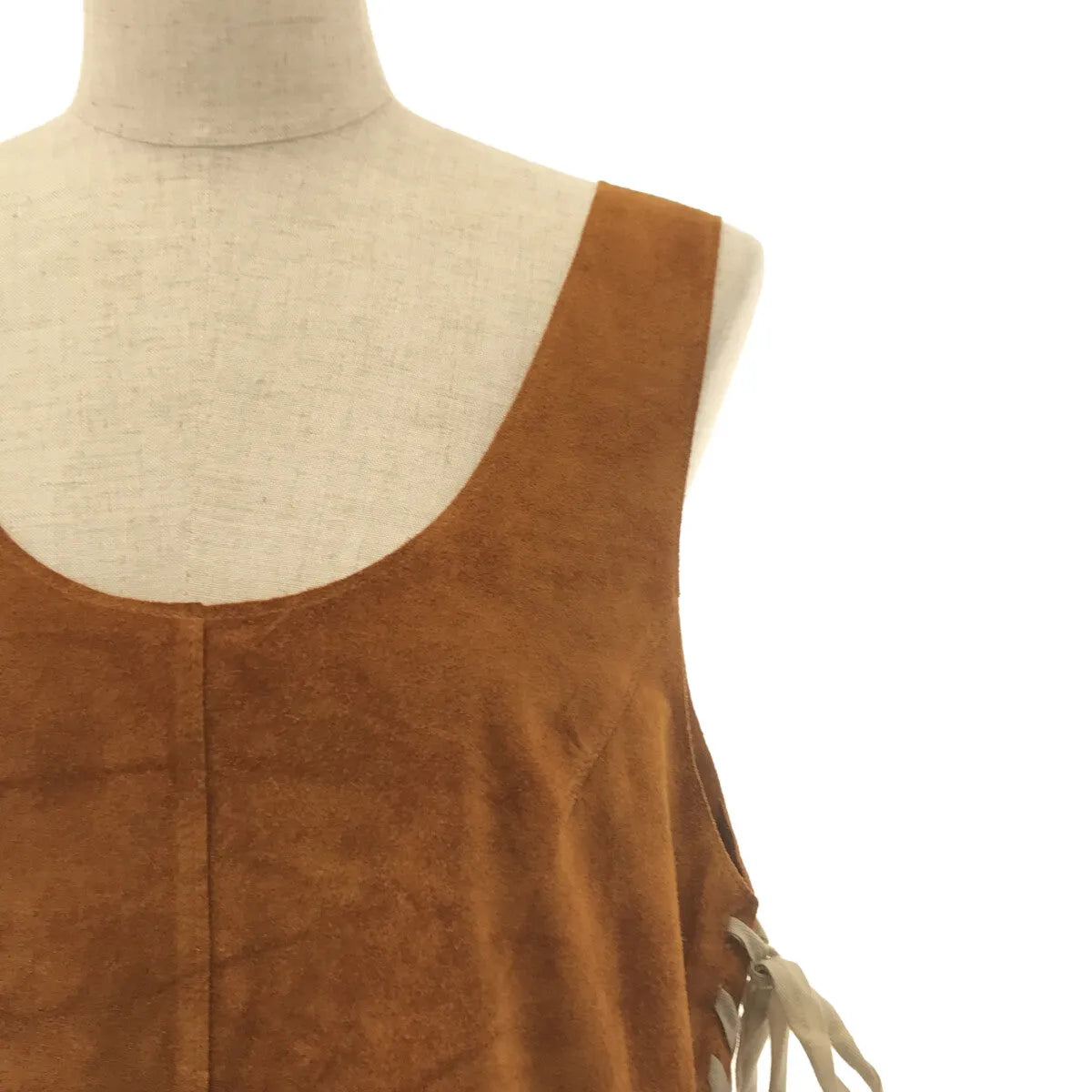 【新品】  NOWOS / ノーウォス | 2021SS | スエードノースリーブワンピース | M | BROWN | レディース