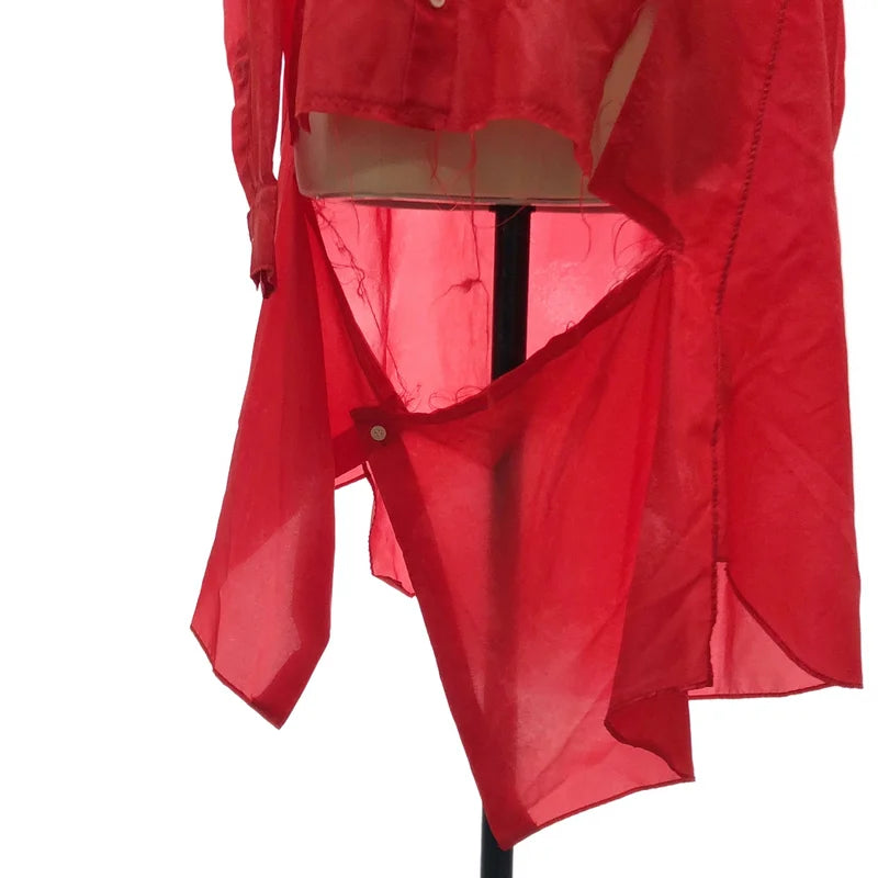 COMME des GARCONS / 川久保玲 | 2025秋冬 | 聚酯纖維裁邊長版襯衫 | S | 女士