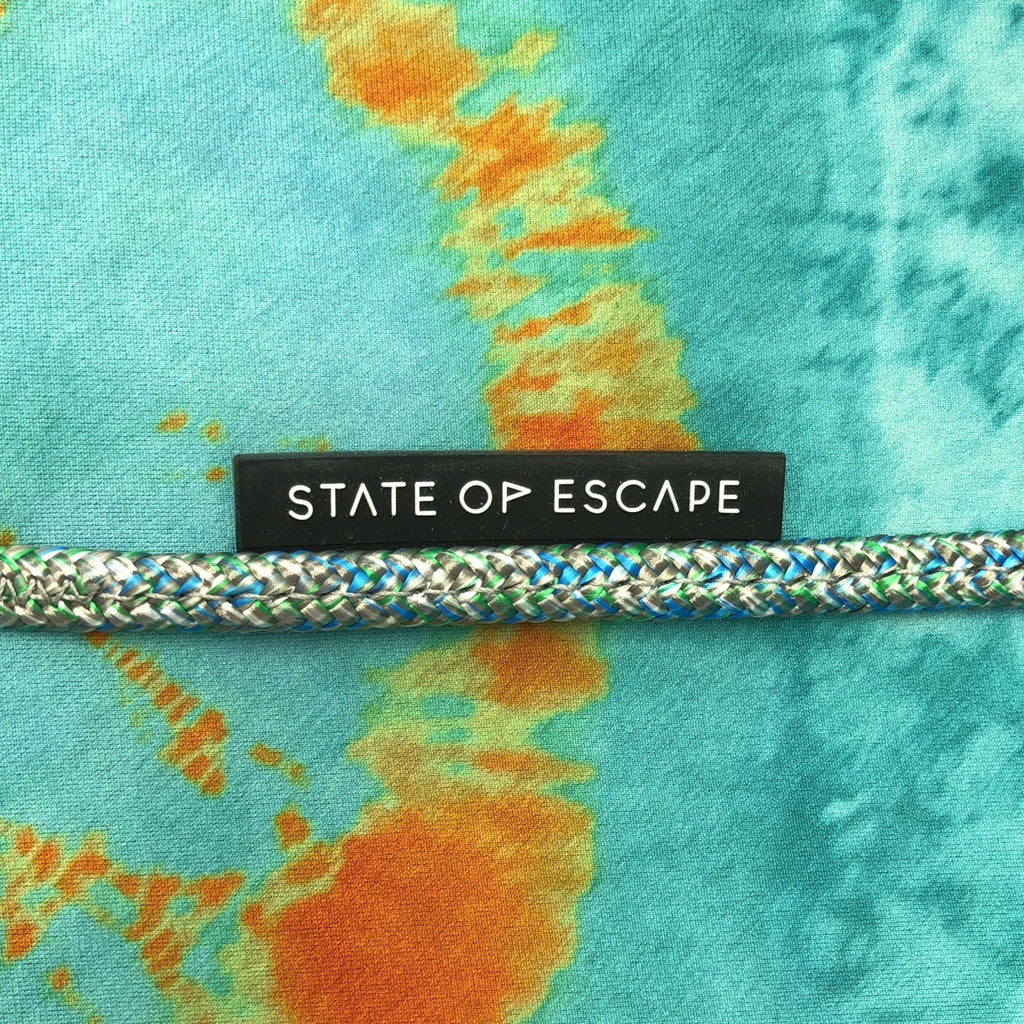 【美品】  STATE OF ESCAPE / ステイトオブエスケープ | × Taina Larot / タイナ・ラロット / Ron Herman / ロンハーマン 限定 Limited Collection / ポーチ付き トートバッグ | ブルー/オレンジ系 | レディース