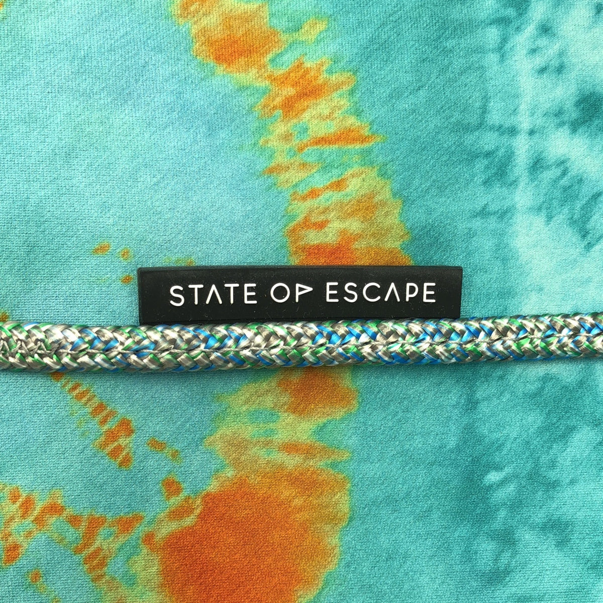 【美品】  STATE OF ESCAPE / ステイトオブエスケープ | × Taina Larot / タイナ・ラロット / Ron Herman / ロンハーマン 限定 Limited Collection / ポーチ付き トートバッグ | ブルー/オレンジ系 | レディース