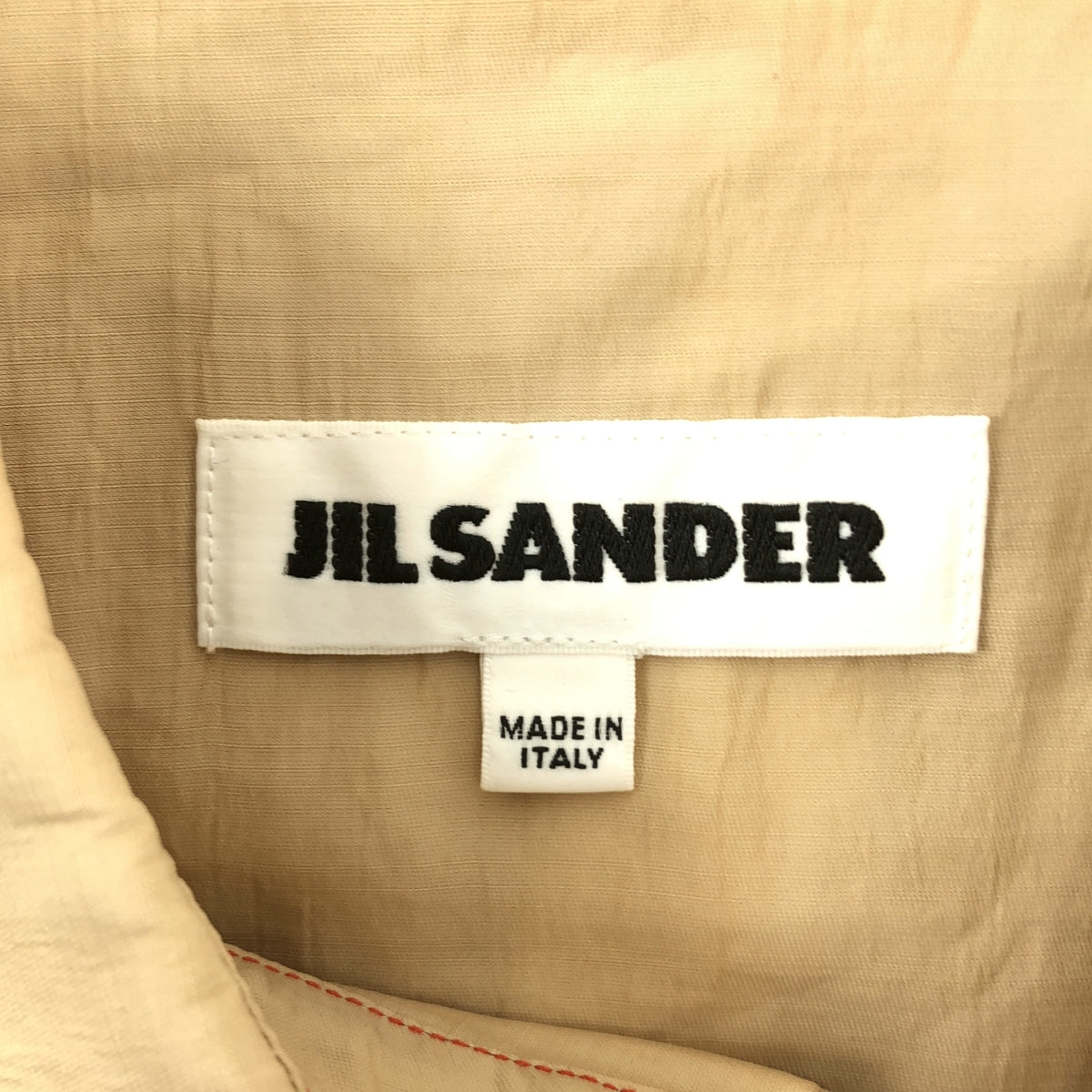 JIL SANDER | 2018 | 撞色縫線長袖銅氨纖維襯衫 | 39 | 米色/紅色 | 男款