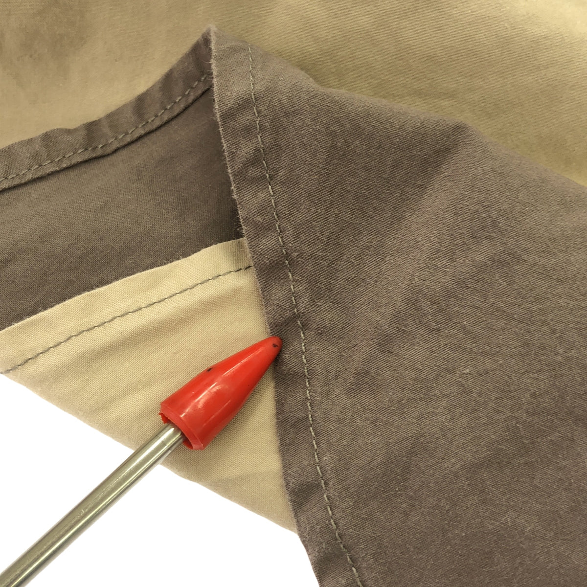 Rokh / ロック | DOUBLE LAYER SHIRT ダブル レイヤー シャツ | 38 | ホワイト/ベージュ | レディース