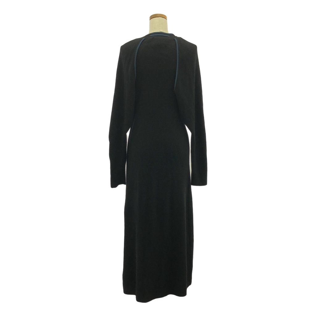 TAN / タン | DOGLEG SLEEVES LONG ONEPIECE ニット ワンピース | F | ブラック | レディース