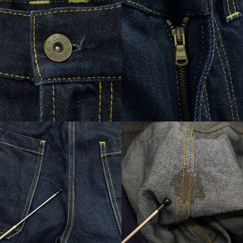 TOD'S / Tod's | x Hender 聯名款 / Hender 聯名款皮革貼片赤耳 Baker 深海軍藍牛仔褲 / 男女通用 | 尺寸 42 | 男款