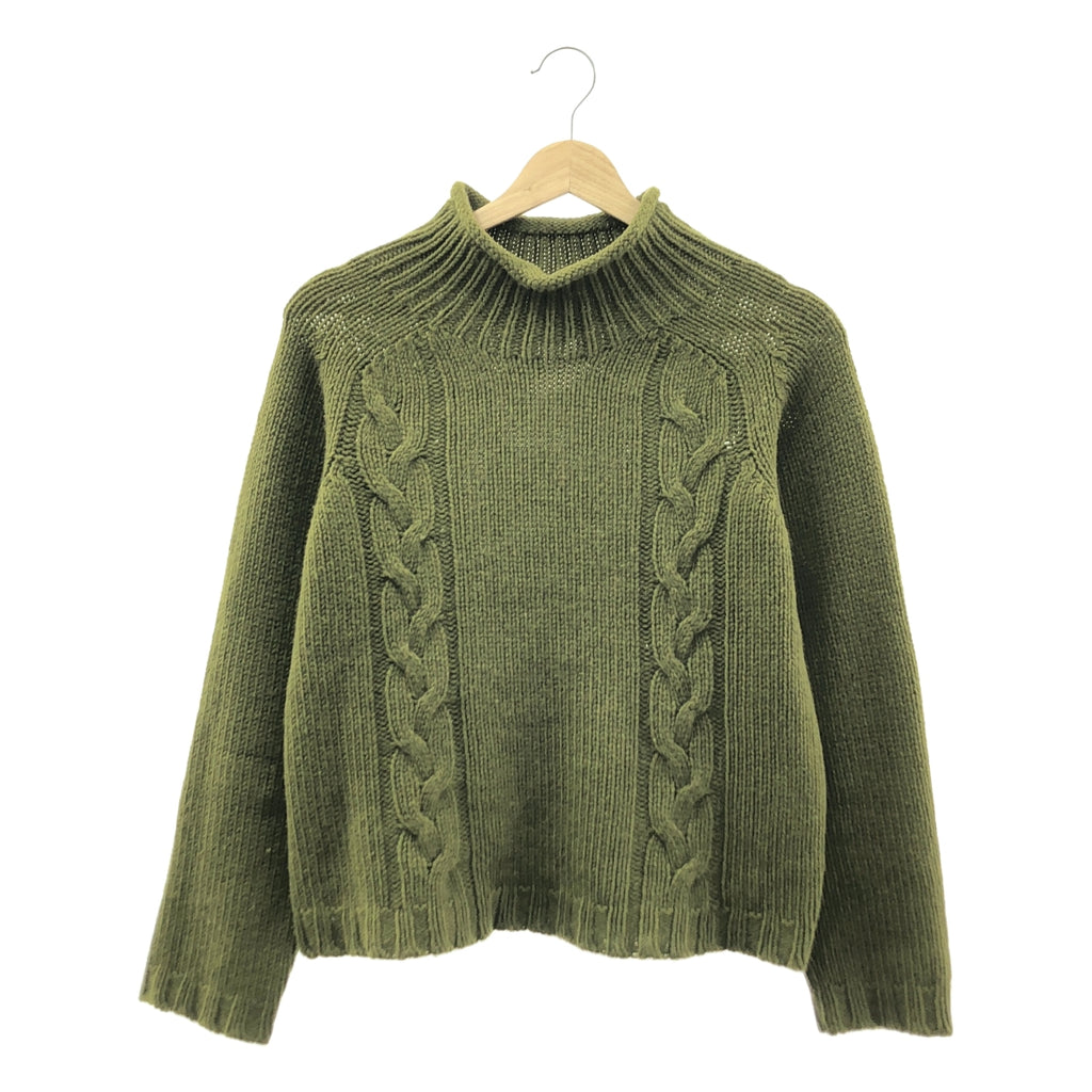 MARGARET HOWELL / マーガレットハウエル | スコットランド製 ウールカシミヤ ケーブル ハイネックニット | 2 | レディース