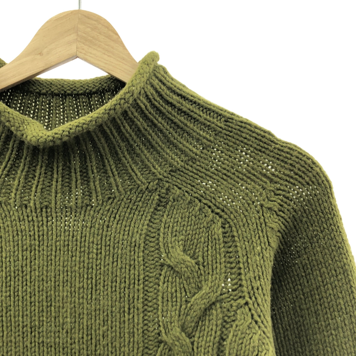 MARGARET HOWELL / マーガレットハウエル | スコットランド製 ウールカシミヤ ケーブル ハイネックニット | 2 | レディース