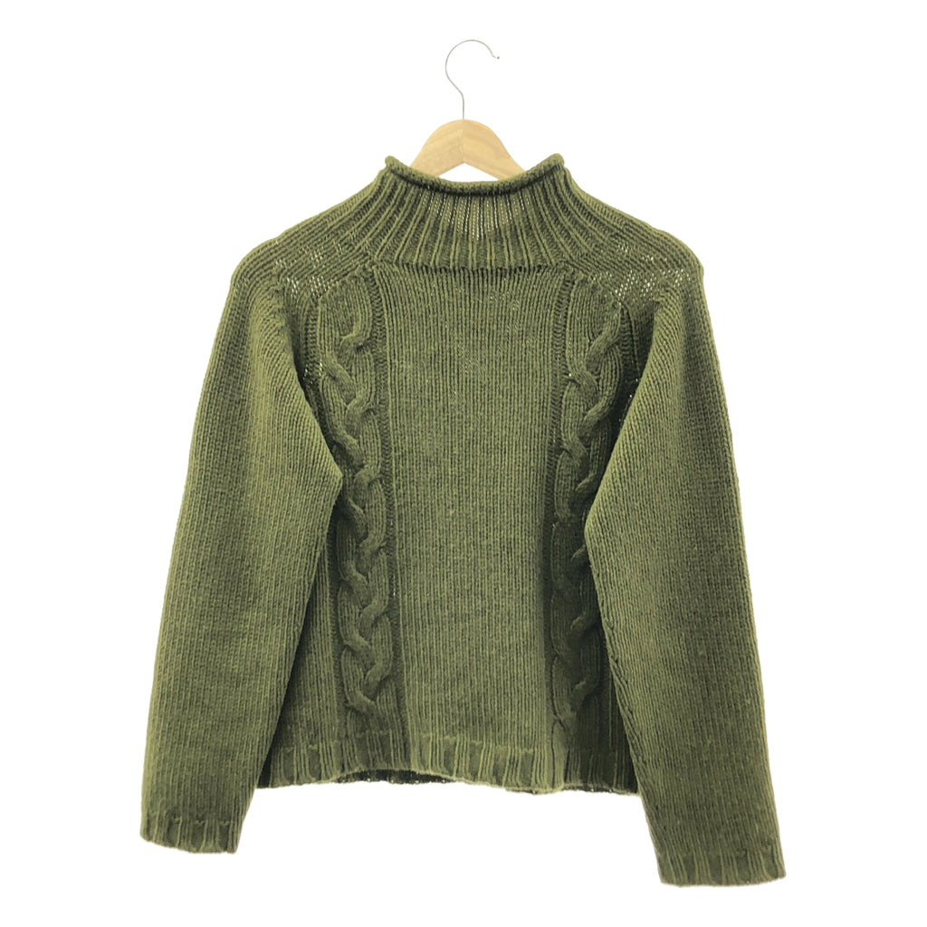 MARGARET HOWELL / マーガレットハウエル | スコットランド製 ウールカシミヤ ケーブル ハイネックニット | 2 | レディース