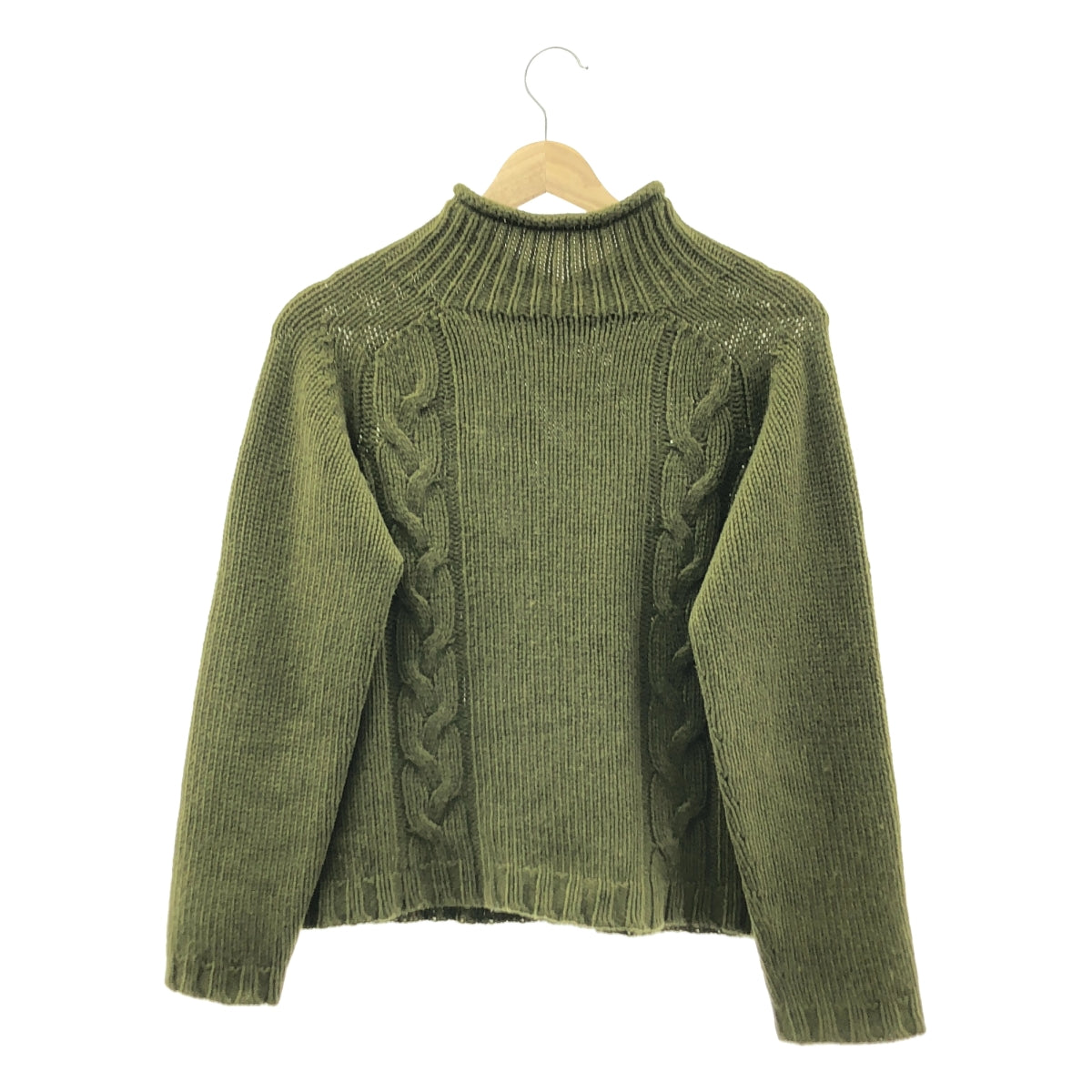 MARGARET HOWELL / マーガレットハウエル | スコットランド製 ウールカシミヤ ケーブル ハイネックニット | 2 | レディース