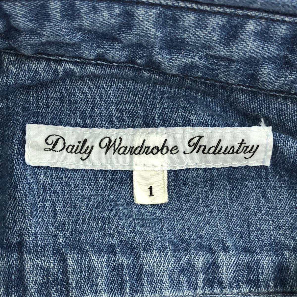 [Good Condition] DAILY WARDROBE INDUSTRY | 1st STANDARD SHIRT | Chin Strap Denim Work Shirt | 1 | Blue | Men's