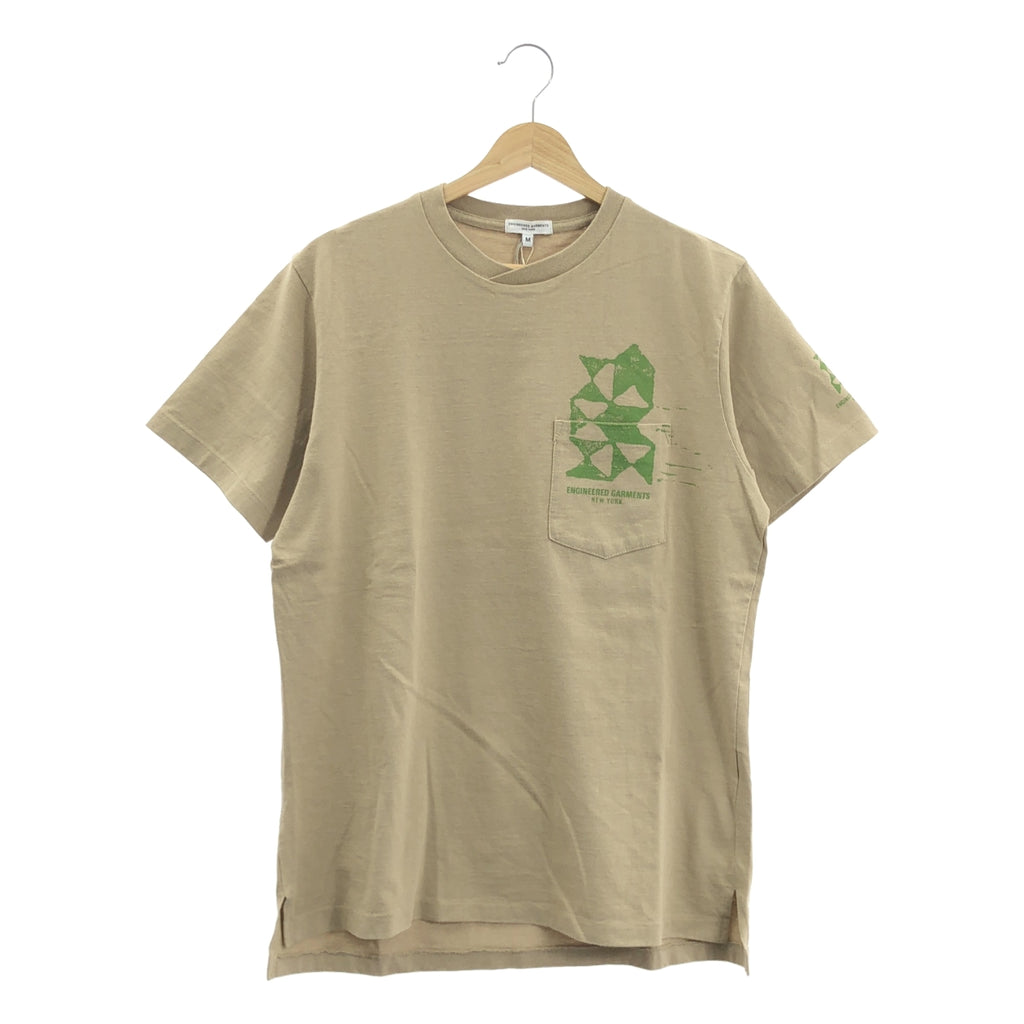 Engineered Garments / エンジニアドガーメンツ | PRINTED CROSS CREW NECK T-SHIRT GIRAFFE ジラフ プリント ポケット Tシャツ | M |