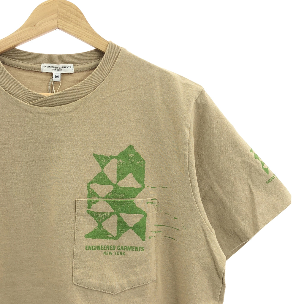 Engineered Garments / エンジニアドガーメンツ | PRINTED CROSS CREW NECK T-SHIRT GIRAFFE ジラフ プリント ポケット Tシャツ | M |