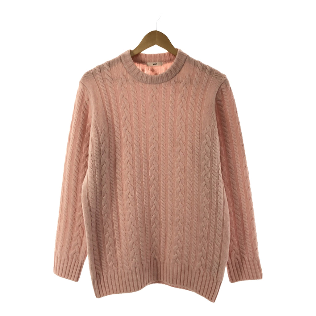 【美品】  yori / ヨリ | 2021AW | ウールケーブルニット | F | ピンク | レディース