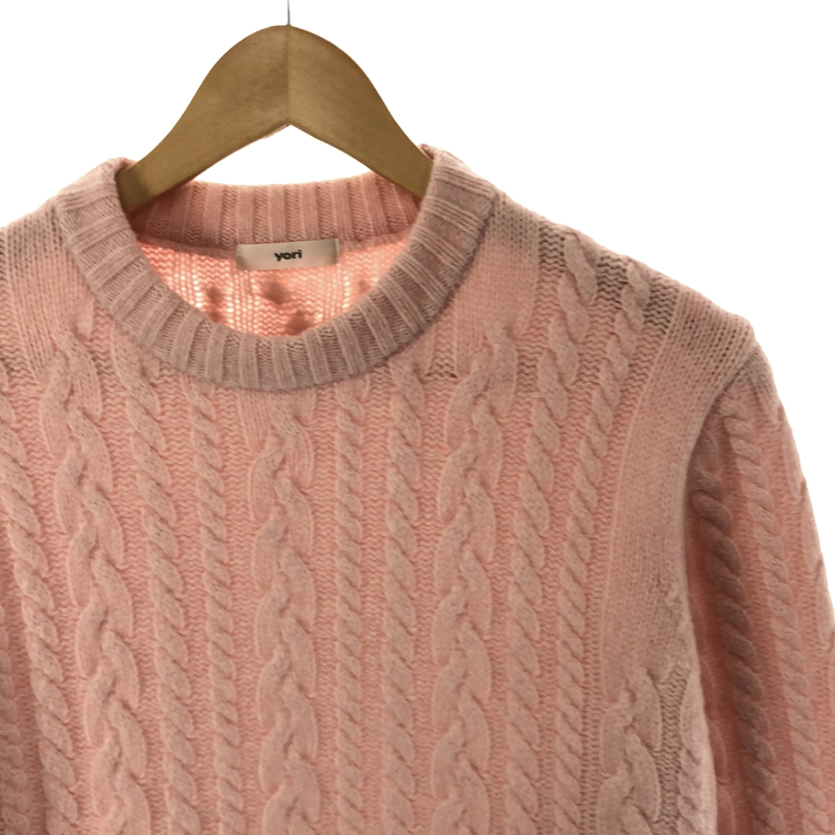 【美品】  yori / ヨリ | 2021AW | ウールケーブルニット | F | ピンク | レディース