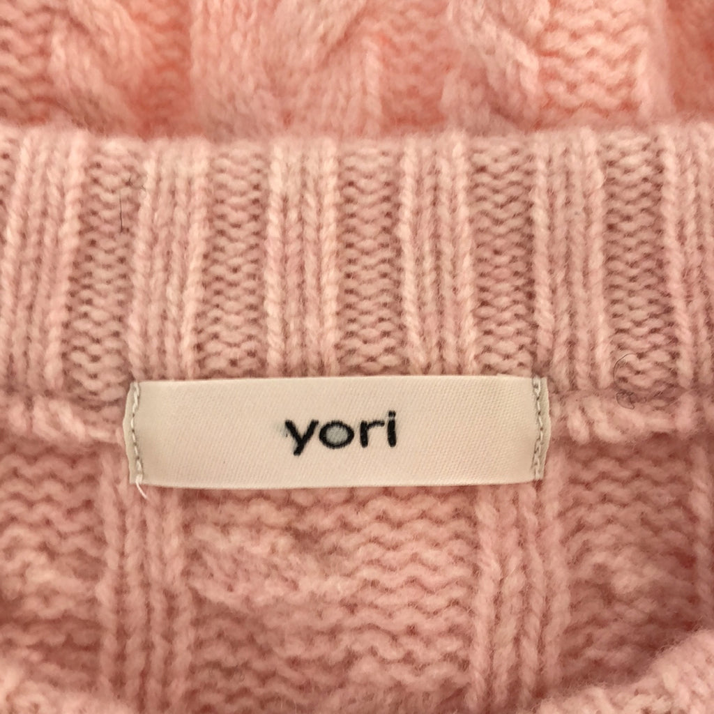 【美品】  yori / ヨリ | 2021AW | ウールケーブルニット | F | ピンク | レディース