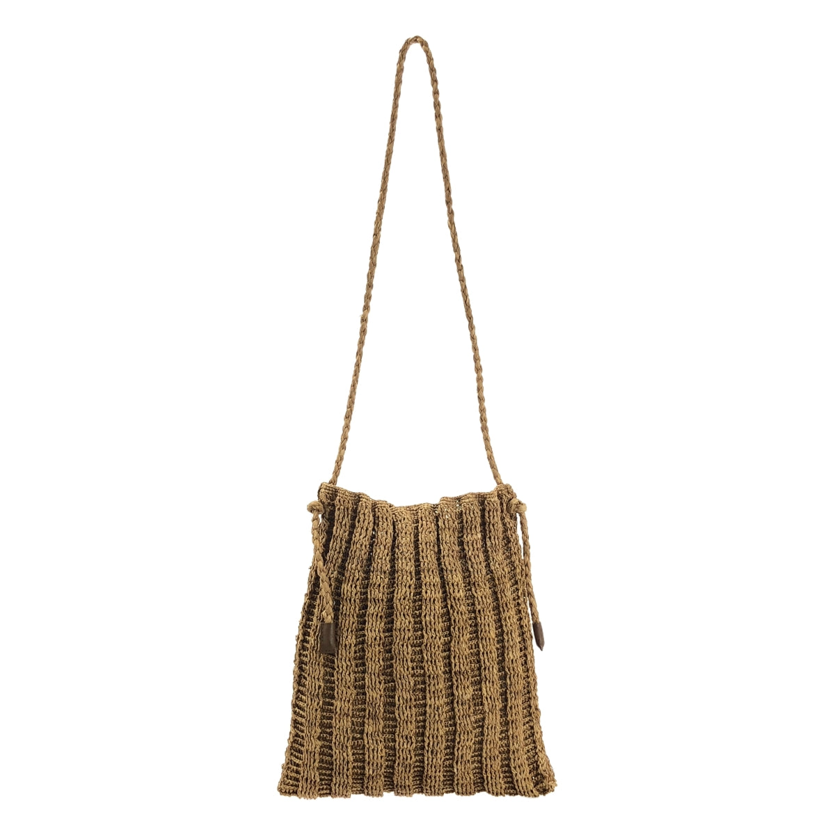 【美品】  VERMEIL par iena / ヴェルメイユパーイエナ | 2024SS | 取り扱い maison n.h paris / ラフィア ショルダーバッグ | ブラウン | レディース