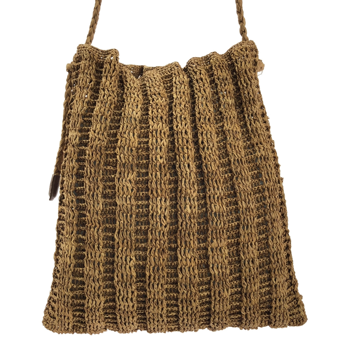【美品】  VERMEIL par iena / ヴェルメイユパーイエナ | 2024SS | 取り扱い maison n.h paris / ラフィア ショルダーバッグ | ブラウン | レディース
