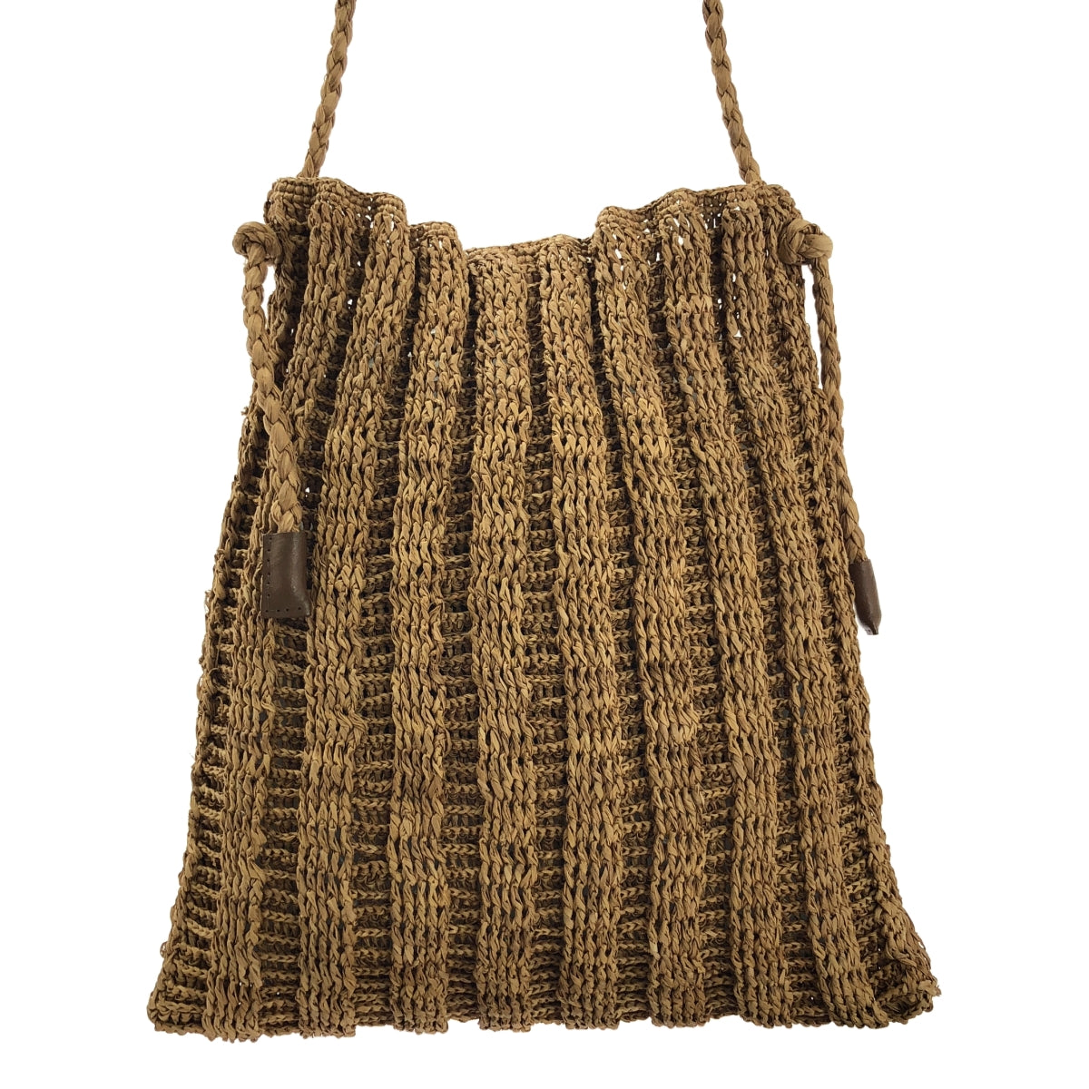【美品】  VERMEIL par iena / ヴェルメイユパーイエナ | 2024SS | 取り扱い maison n.h paris / ラフィア ショルダーバッグ | ブラウン | レディース