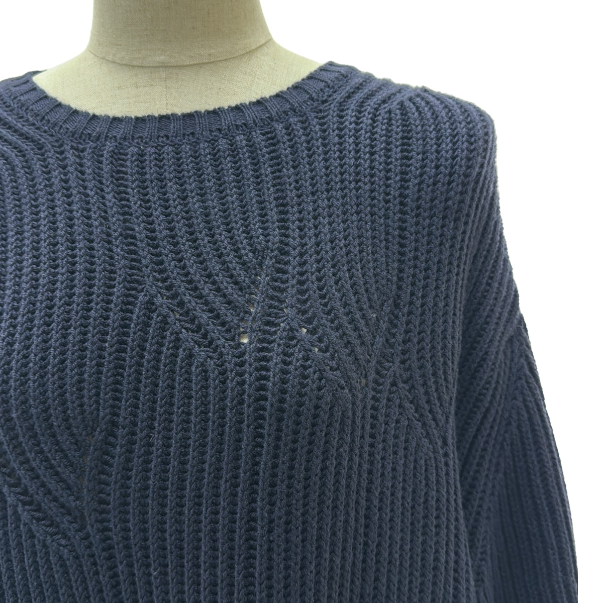 mina perhonen / ミナペルホネン | ウール カシミヤ sulka ニット ワンピース | 38 | ネイビー | レディース