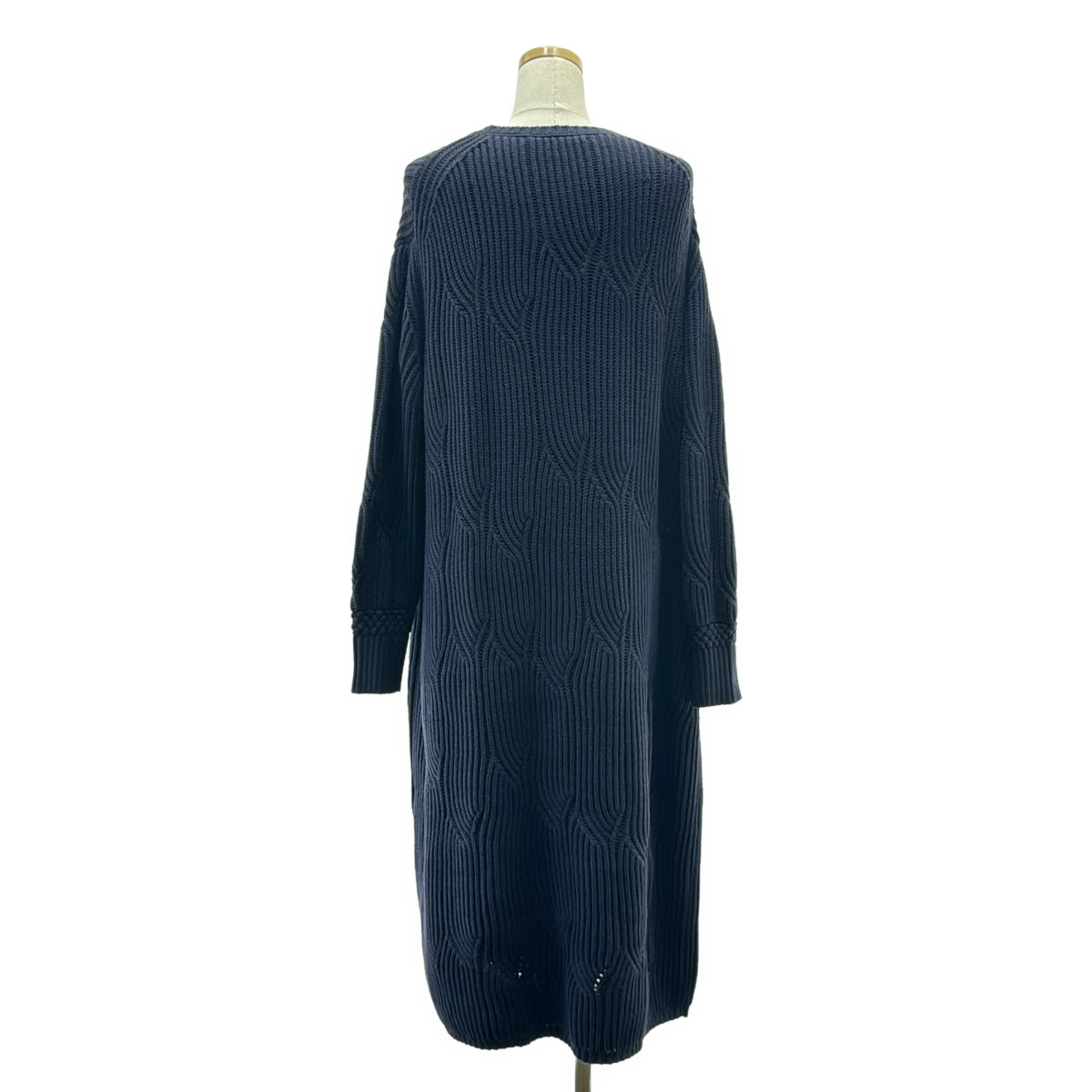 mina perhonen / ミナペルホネン | ウール カシミヤ sulka ニット ワンピース | 38 | ネイビー | レディース
