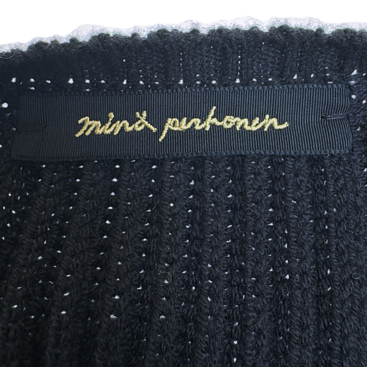 mina perhonen / ミナペルホネン | ウール カシミヤ sulka ニット ワンピース | 38 | ネイビー | レディース