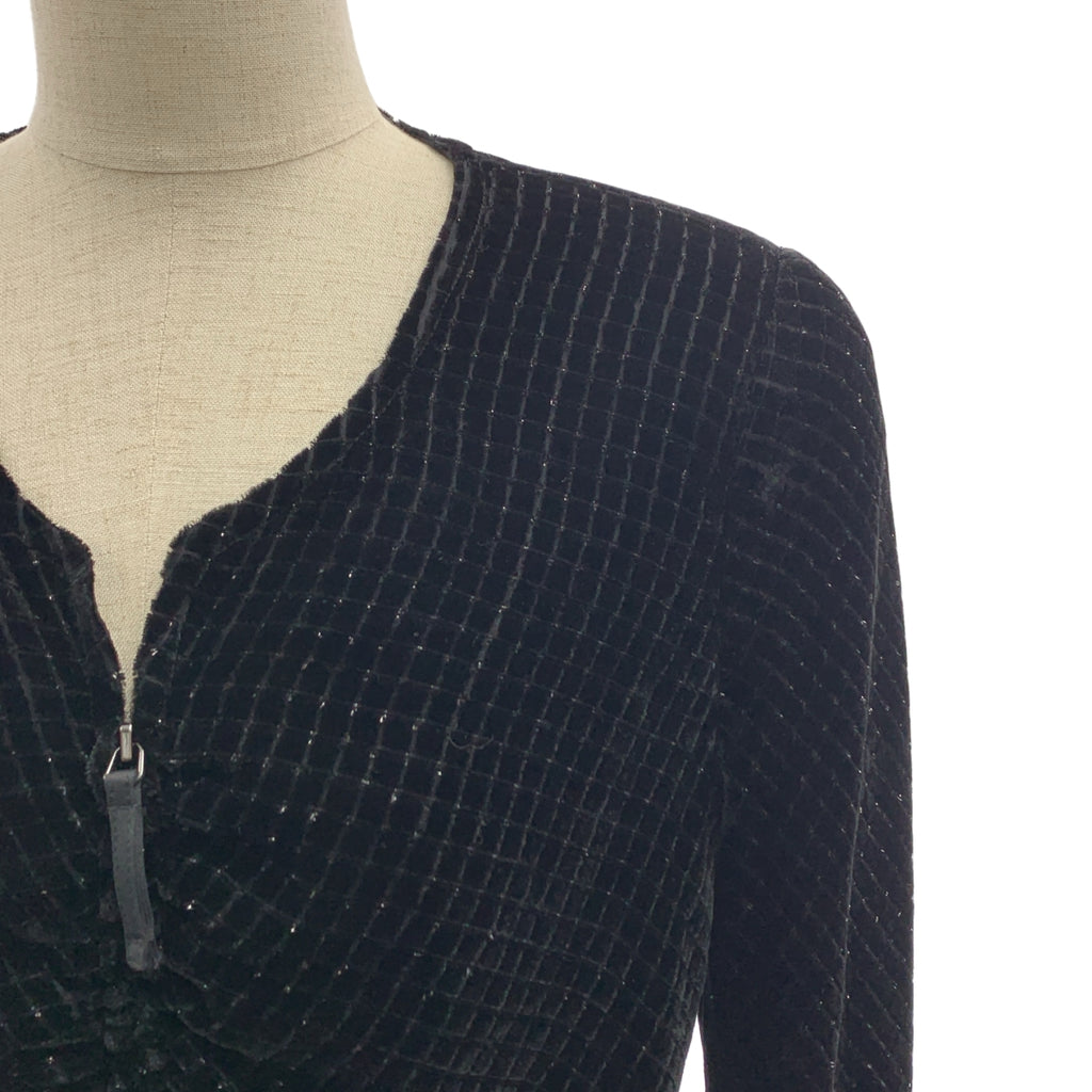 ARMANI COLLEZIONI / アルマーニコレツォーニ | セットアップ ベロア キルティング ジップノーカラージャケット / サイドジップ ドレス ワンピース | 42 | レディース