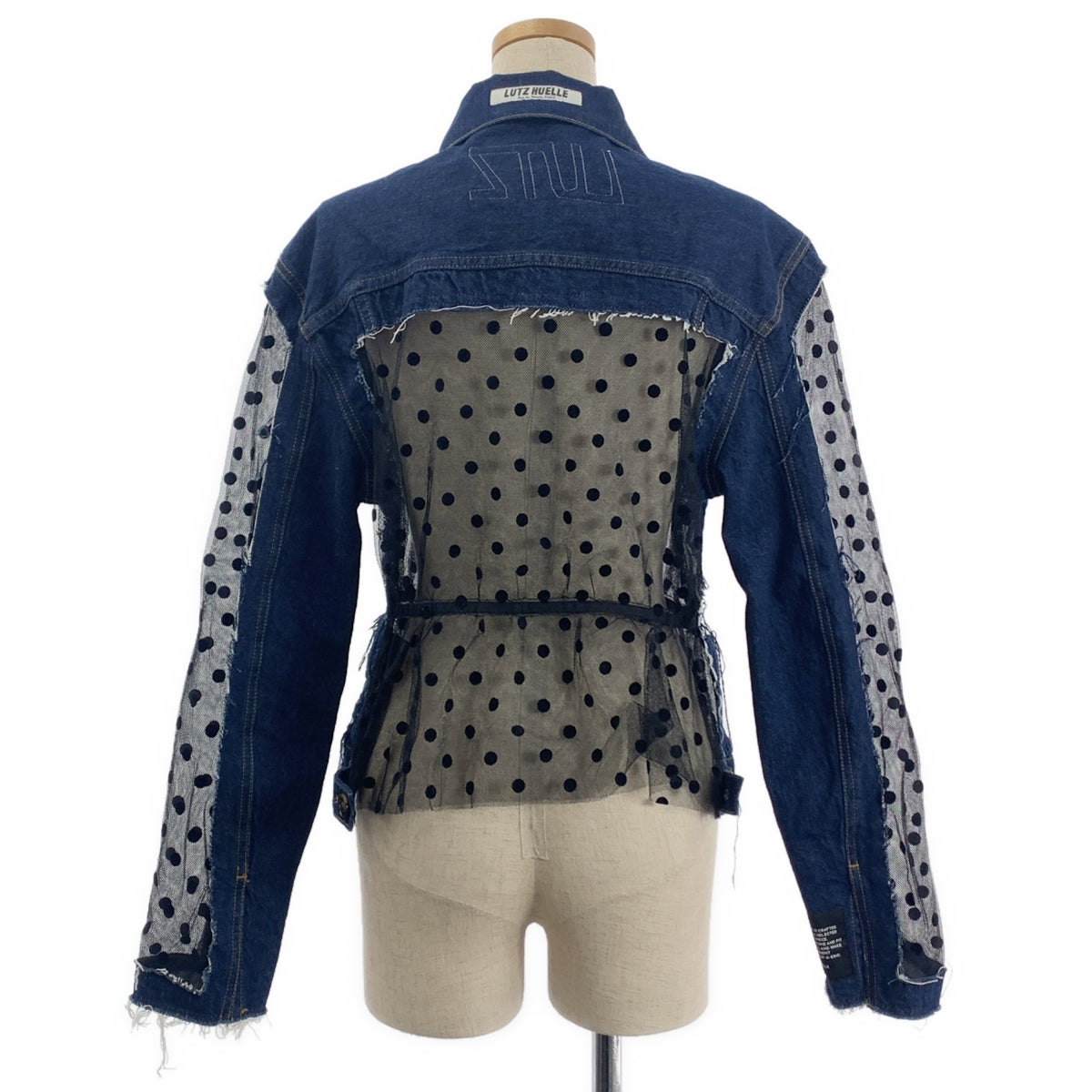 LUTZ HUELLE / ルッツヒュエル | IDOL DENIM JACKET チュール ドット ドッキング デニム ジャケット | 1 |