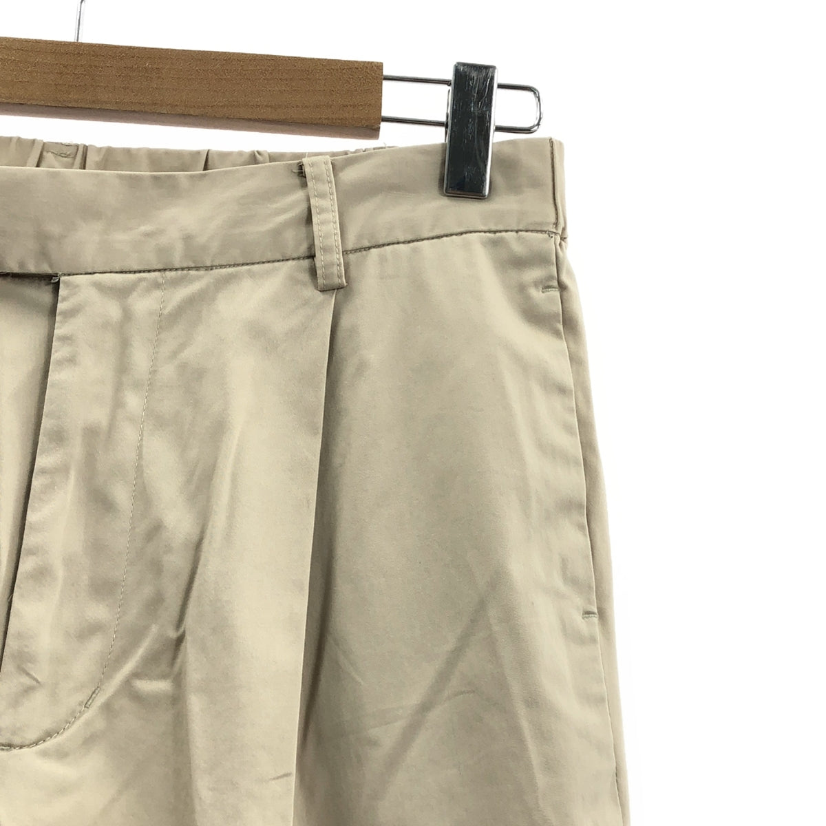 mizuiroind / 미즈이로 인도 | 백 웨스트 고무 탁 슬랙스 팬츠 | 2 | 베이지 | 여성