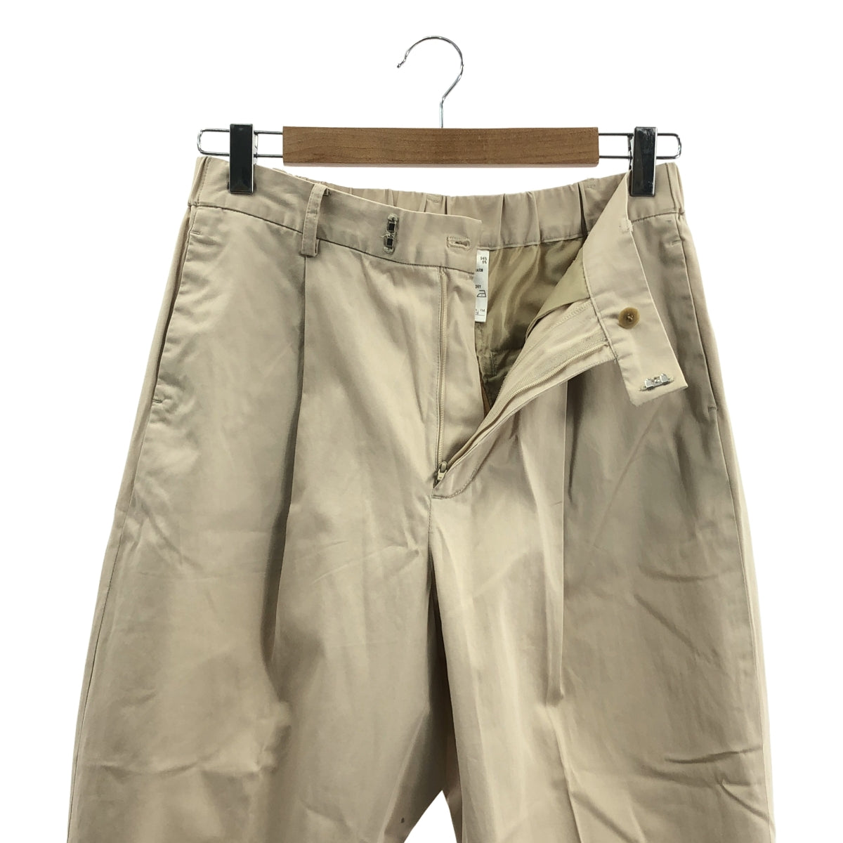 mizuiroind / 미즈이로 인도 | 백 웨스트 고무 탁 슬랙스 팬츠 | 2 | 베이지 | 여성