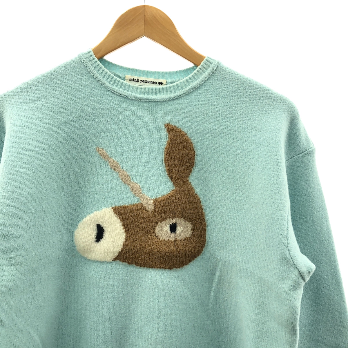 mina perhonen / ミナペルホネン | unichorus ウール 縮絨加工 クルーネック ニット | 38 | レディース