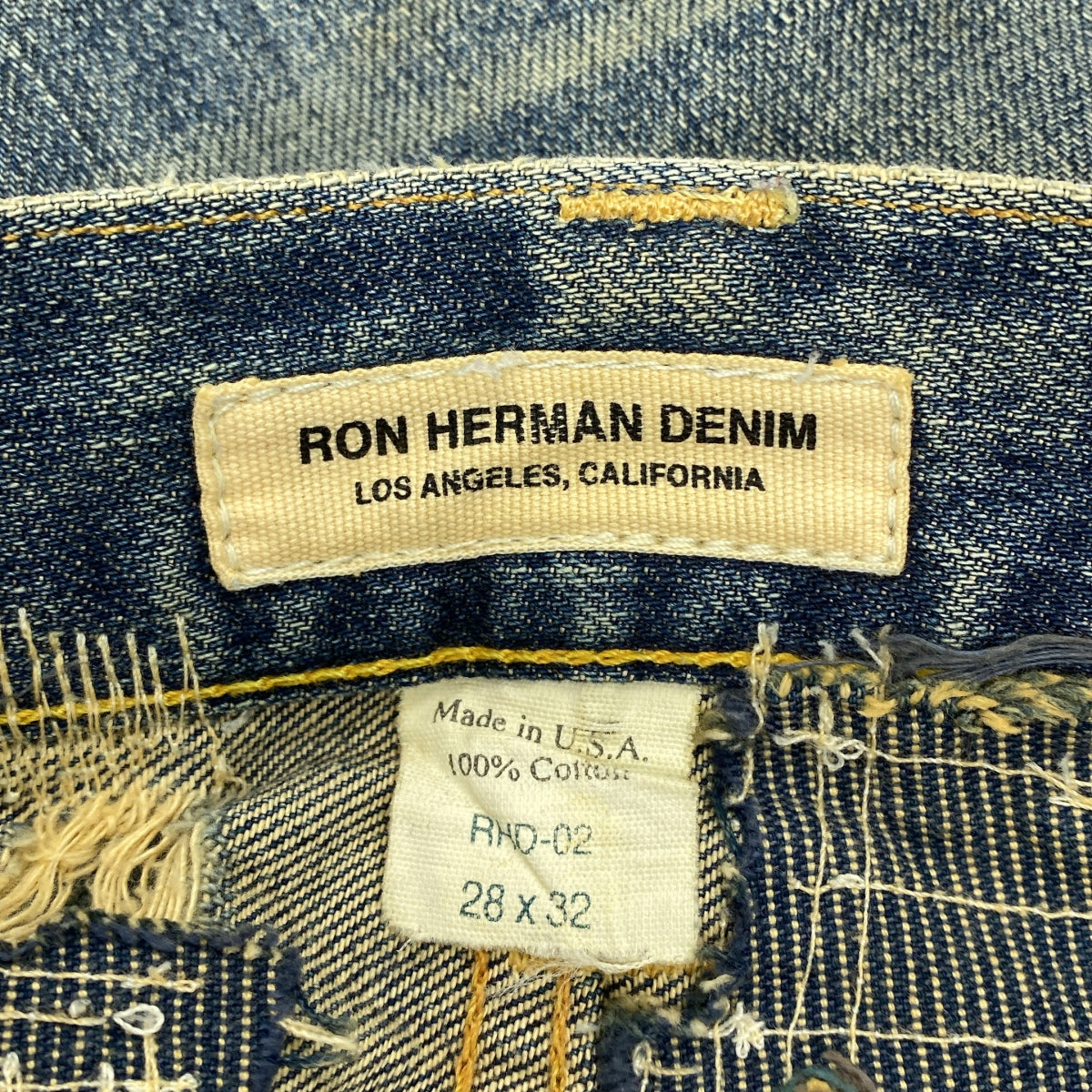 Ron Herman / ロンハーマン | KOKI STRAIGHT FIT クラッシュ リペア加工 セルビッチ デニムパンツ | 28 | インディゴ | メンズ