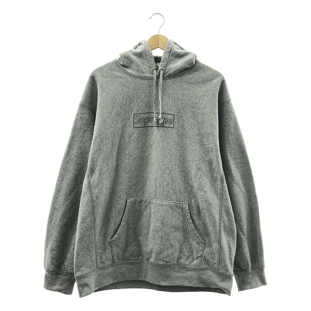SUPREME / シュプリーム | ×Kwas カウズ / Chalk Box Logo Hooded Sweatshirt チョーク ボックスロゴ パーカー | L | グレー | メンズ
