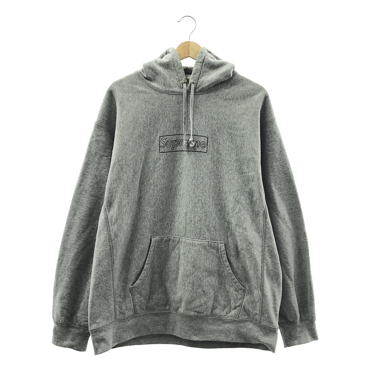 SUPREME / シュプリーム | ×Kwas カウズ / Chalk Box Logo Hooded Sweatshirt チョーク ボックスロゴ パーカー | L | グレー | メンズ