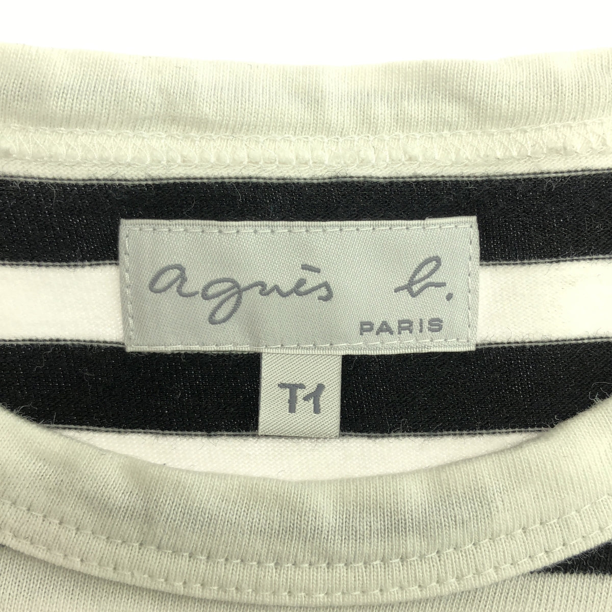 Agnes b. / アニエスベー | J008 TS ボーダーTシャツ | T1 | ブラック/ホワイト | レディース