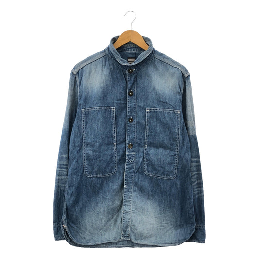 MOMOTARO JEANS | Distressed Chambray Shirt | 44 | Men's