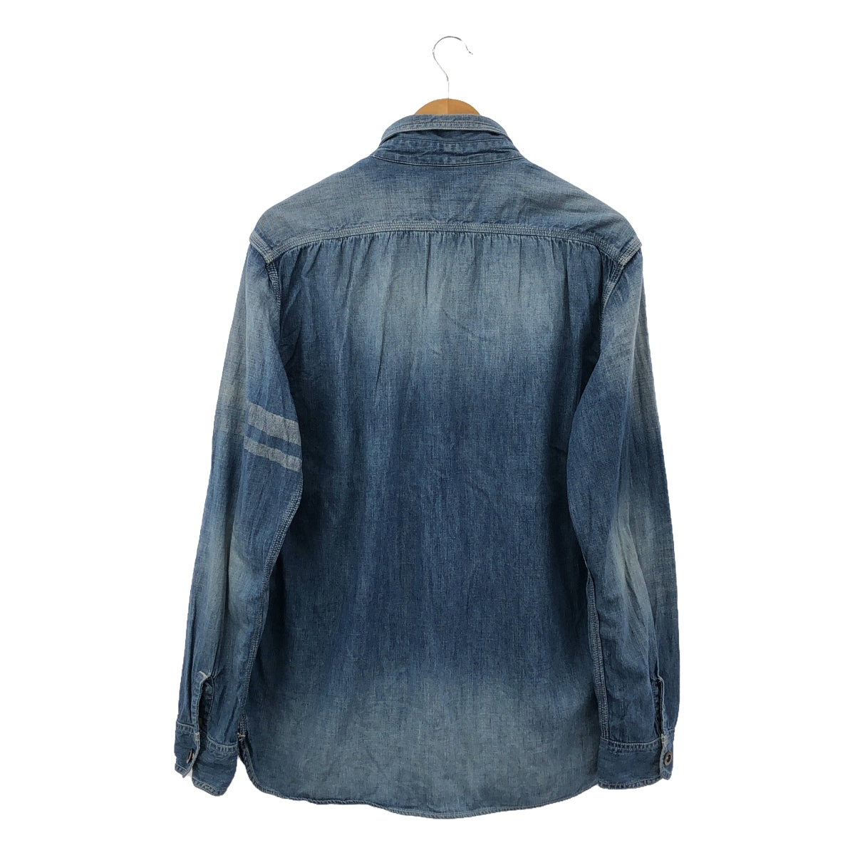 MOMOTARO JEANS | Distressed Chambray Shirt | 44 | Men's